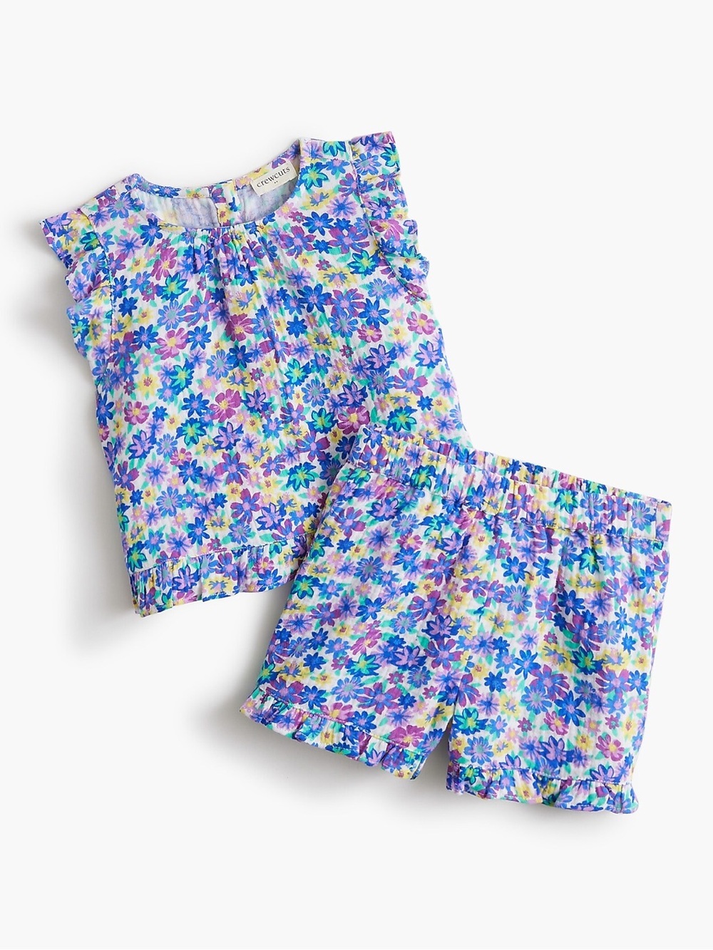 J.Crew crinkle knit short set 100% cotton